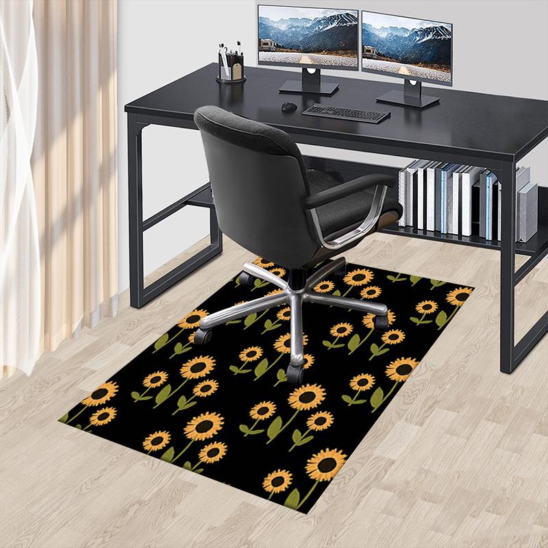 1PC Sunflower Pattern Non-Slip Floor carpet, suitable for Office, bedroomand playrooms. It can also be used as a sofa footrest cover-T77