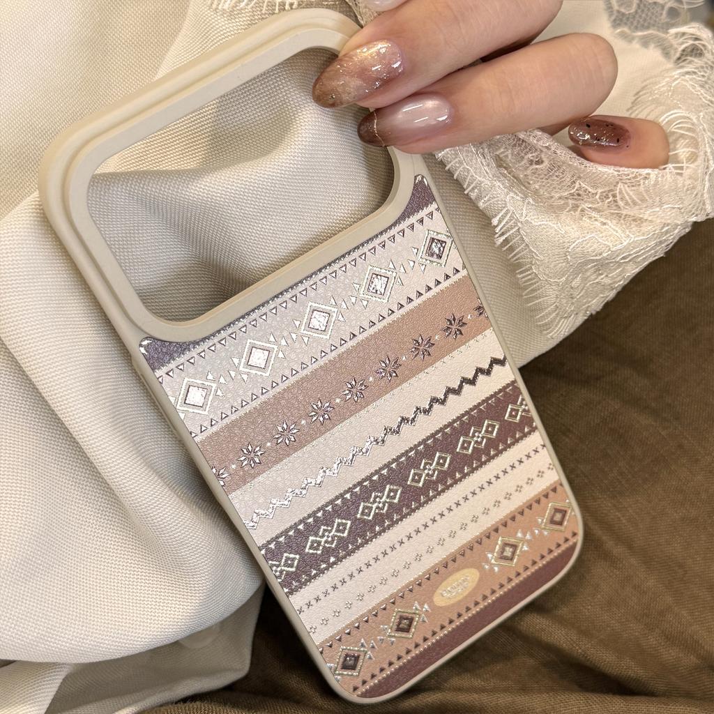 Vergoldetes Leder für Apple 17promax Handyhülle 16 für IPhone 15 Personalisierte braune Textur 13 für Huawei für Samsung