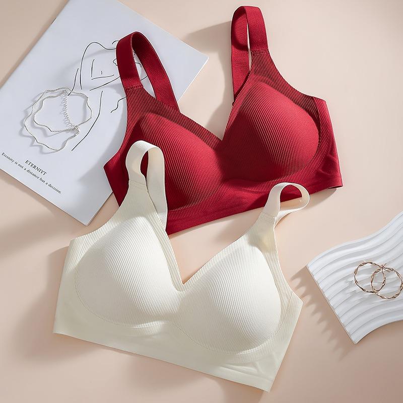 Women Seamless Soft Support Lift Comfortable Gathering Anti Sagging Fixed Cup Bra