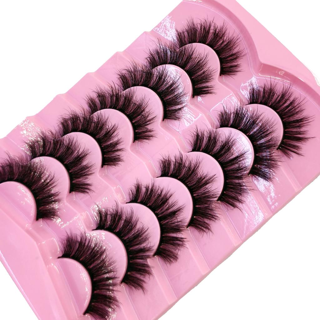 Xiaomi NEW 7pairs Makeup Eyelashes 3D Mink Lashes Fluffy Soft Wispy Natural Cross Eyelash Extension Reusable Lashes Eyelashes