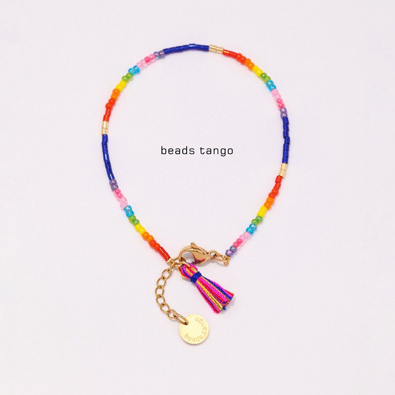 

Оригинальный нишевый бренд браслет на запястье шнурок гальваническое покрытие дизайнерский 17CM Dazzling Rainbow