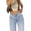 Jeans da donna a vita alta comodi larghi a gamba larga Pantaloni casual strappati sottili da donna