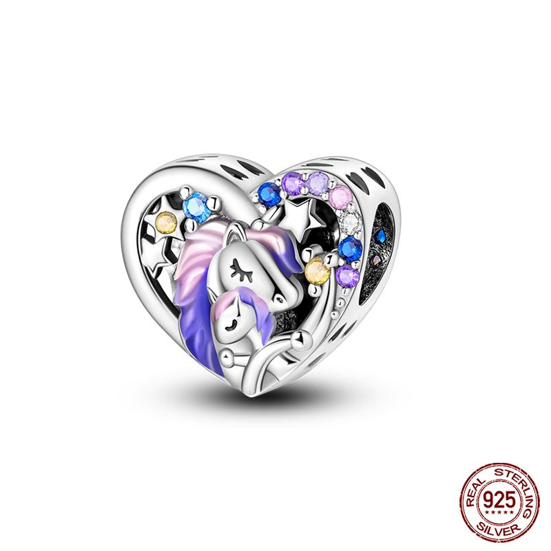 100% Copper Purple Color Series Chameleon Butterfly Balloon Charms Beads Fit Qikaola Original Bracelets Diy Jewelry