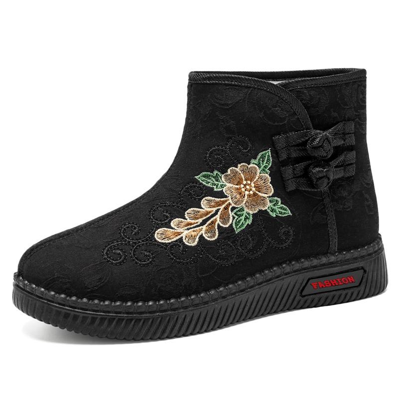 

Cotton shoes women s new long boots high-top embroidered snow boots piled thickened women s boots warm and cold-proof cotton boots 36