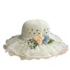 2026Summer straw hat with mesh weave diy The flowers are stylish and three-dimensional, giving a sophisticated look and making the face appear