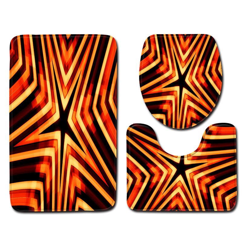 Regenbogen Badezimmerbodenmatte Toilette Dreiteiliges Set