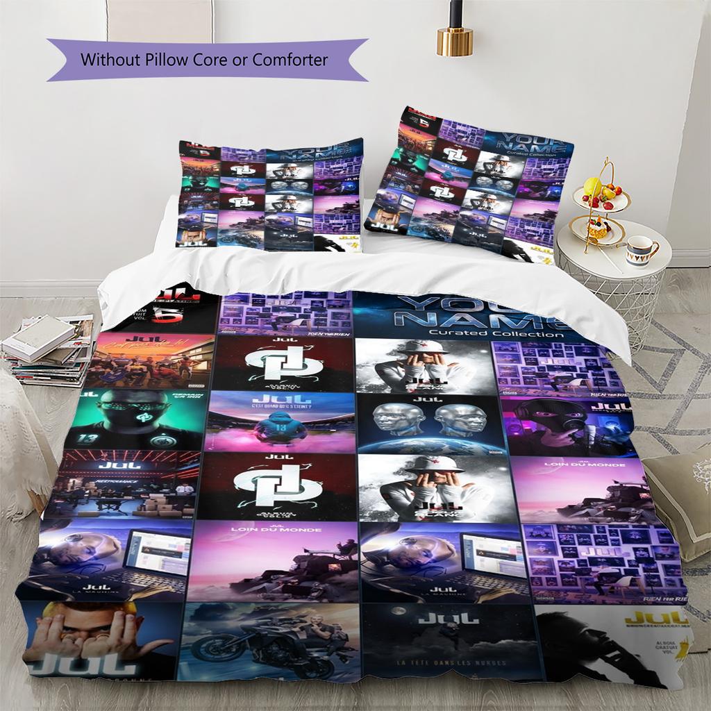 Name Custom Jul album Poster Pattern Bedding Set Quilt Cover Pillowcase Home Decor Gift (1 * duvet cover + 2 * pillowcase, without core)