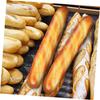 YARDWE Artificial French Longbread Lifelike Fake Food Kitchen Decor Photography Props PU Fake Bread Model 2-Piece Pan - -