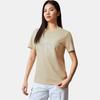 Calvin Klein Letter Embroidered Cotton Breathable Round Neck Pullover Short Sleeve T-Shirt Women Tops Mung-Bean-Yellow J218885_2