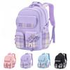 Sac à dos pour école primaire Léger Grand Sac à dos A4 pour Sortie Scolaire et Joli Motif à Carreaux avec Ruban et Sangle de Poitrine [yuknsnor] Filles,
