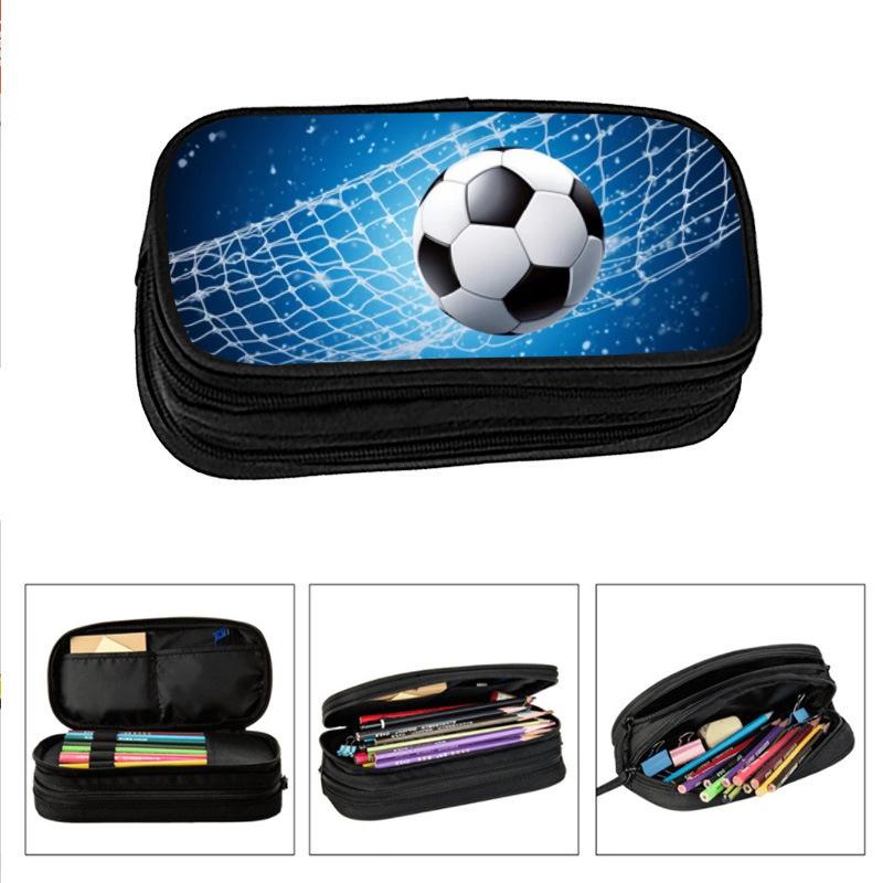 Trousse à Crayons Football Basketball Grande Capacité Multifonctionnelle Étudiants École Primaire Secondaire Fournitures Scolaires Trousse à Crayons Enfant Double Trousse à Crayons
