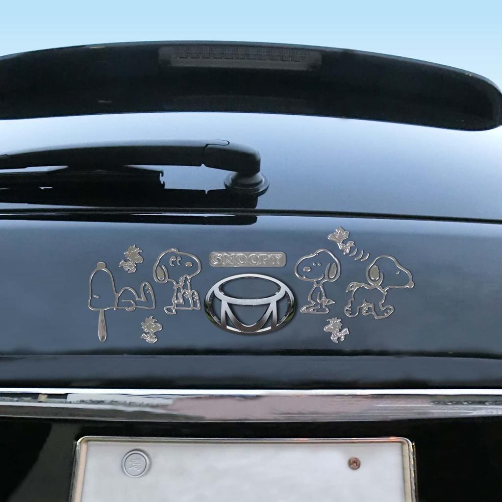 Meiho SN210 Snoopy Woodstock Emblem Sticker Large Silver