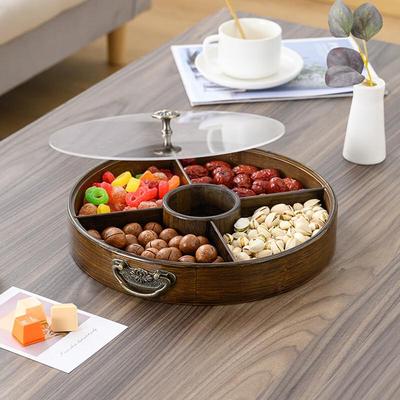 Light Luxury Retro Bamboo Divided Serving Plate
