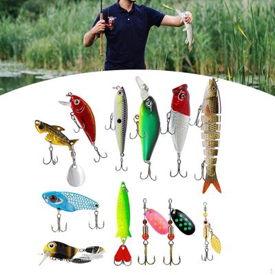 12 Pieces Bass Fishing Lures Swimbaits Supplies Simulated with Hook