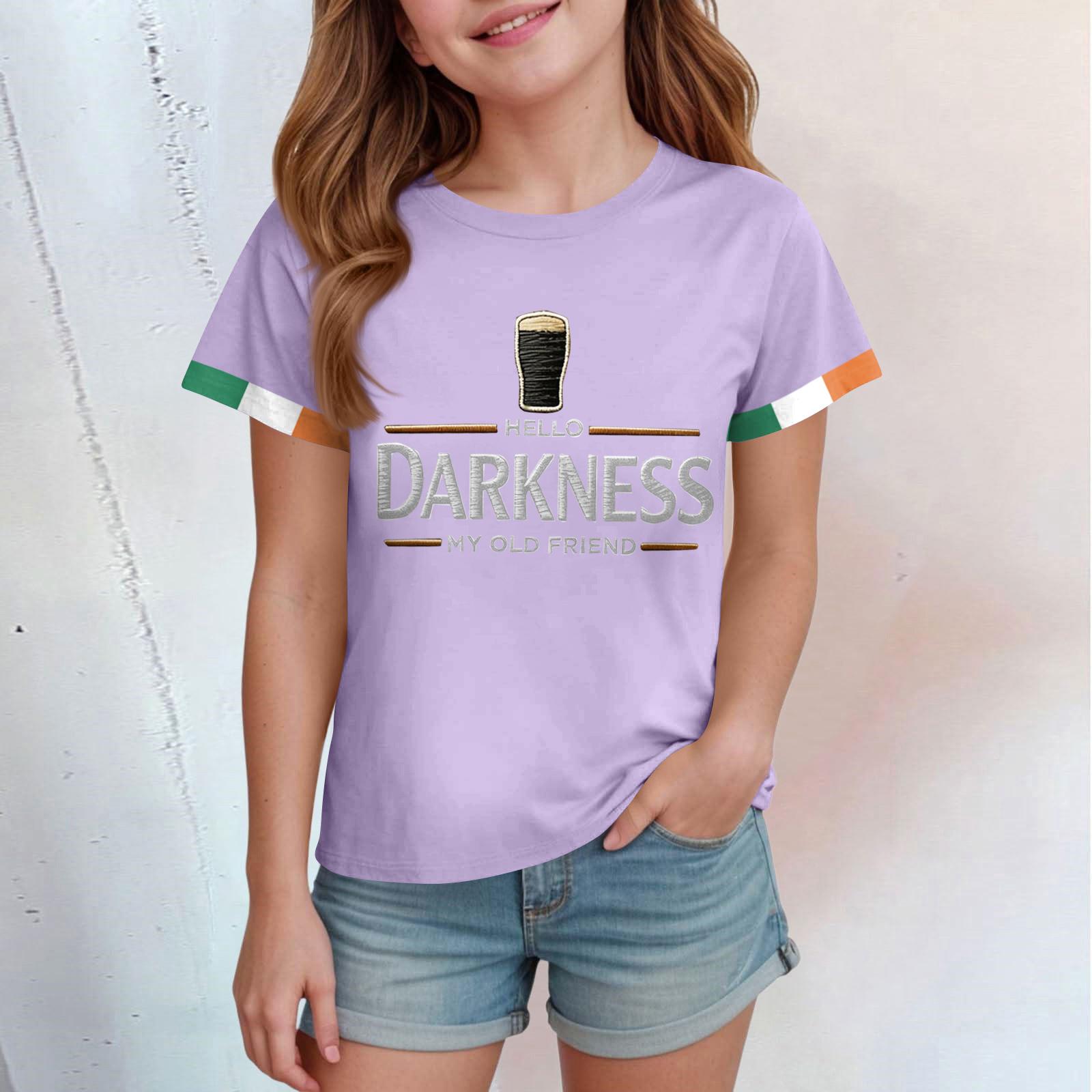 Детский повседневный топ с круглым вырезом и короткими рукавами 150