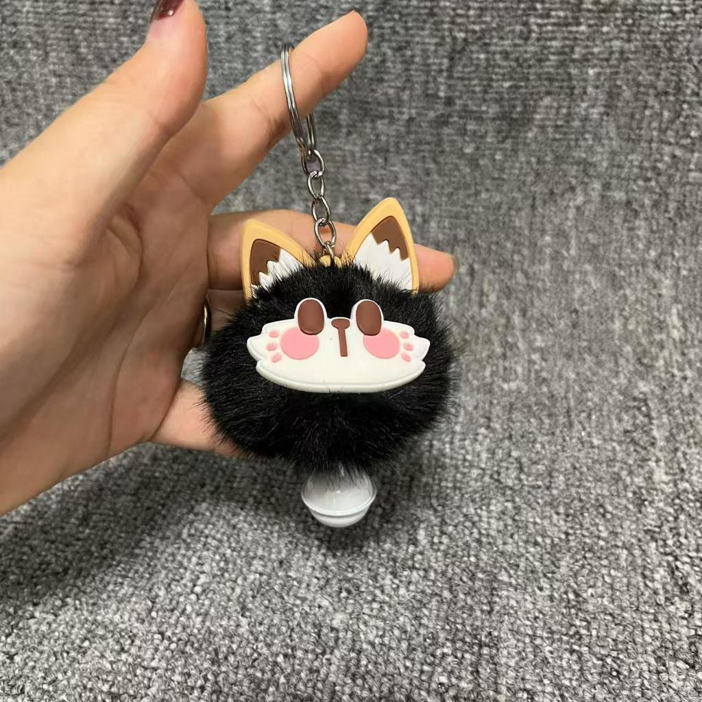 New Lucky Cat Bell Plush Keychain - Cute Gift for Backpacks, Bedrooms, or School Activities