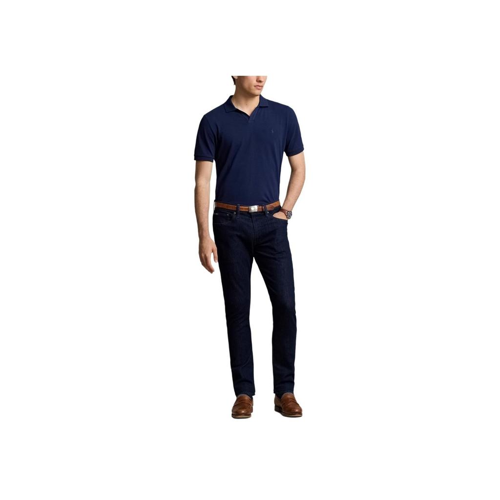 Polo Ralph Lauren Solid Color Polo Collar Short Sleeve Polo Shirt Men Tops Blue 710941449-001