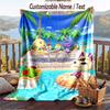 Custom Text Flannel Throw Blanket, Lightweight Cozy Bed Sofa BlanketAnimal Crossing