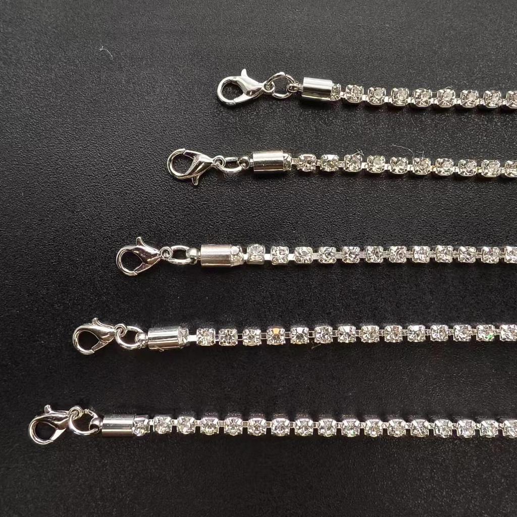 Super Shiny Rhinestone and Plated Metal Chain for Nail Art, Jewelry, and Clothing