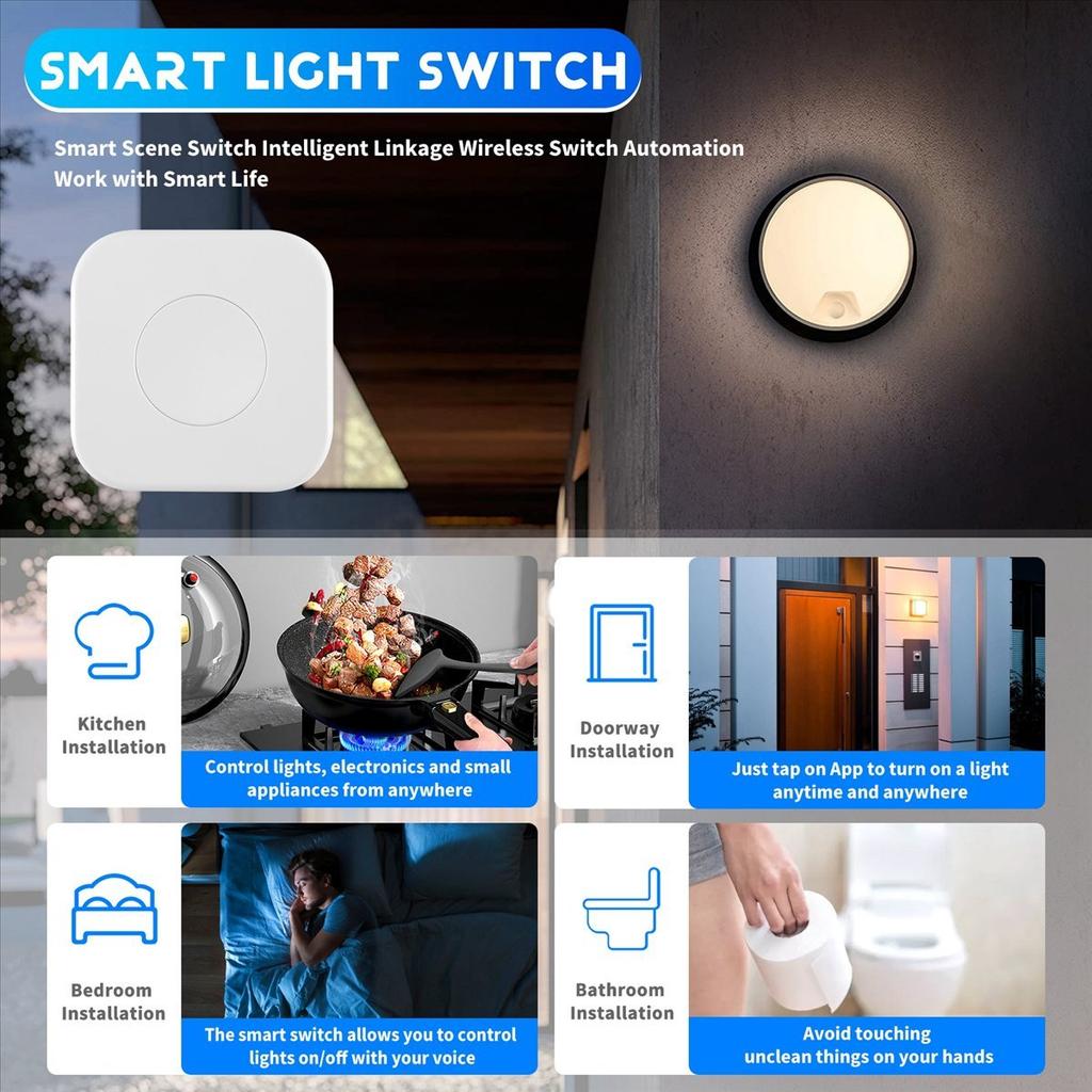 Tuya Zigbee Button Smart Scene Switch Intelligent Linkage Wireless Switch Automation Work with Smart Life