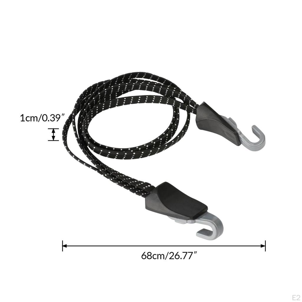 Rubber Strap Rope Band Elastic Fittings Retractable Cord Belt Binding with Hooks for Mountain Bike