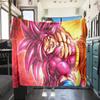 1pz Coperta in Flanella con Stampa Son Goku, Alta Qualità per Tutte le Stagioni, Decorazione per la Casa, Calore e Comfort, Perfetta per Regali di Natale