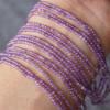 2mm Natural Stone Amethyst Tiger Eye Lapis Lazuli Beads Inlaid with Bright Pearl Jewelry Making DIY Necklace Bracelet Jewelry