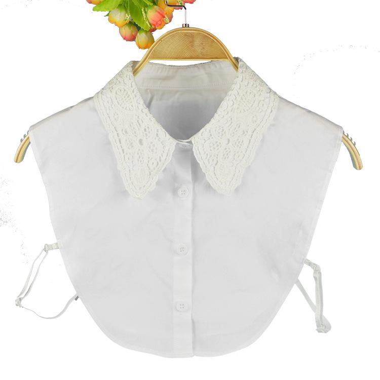 2022 Girls' Embroidered Versatile Fake Collar in White Milk Silk