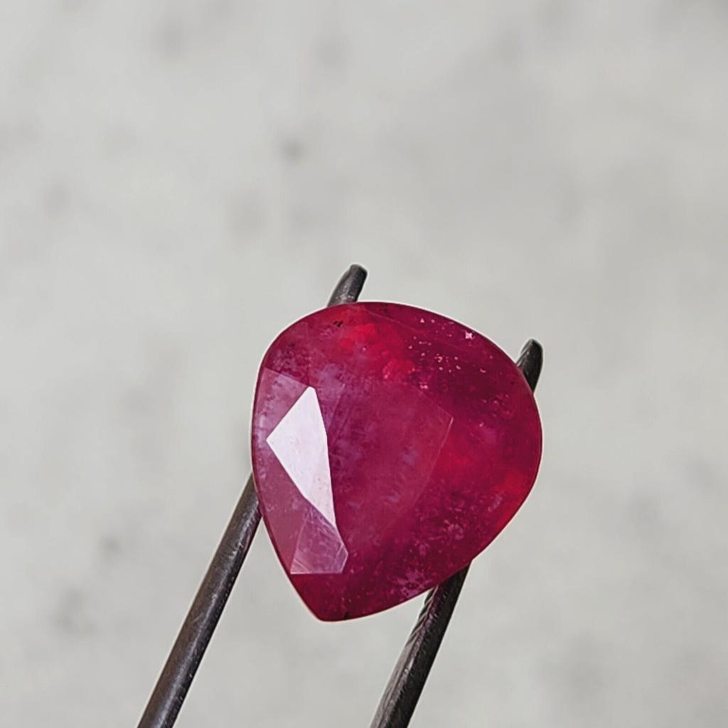 13 Cts Natural Mozambique Red Ruby Heart Shape Certified Heated Gemstone