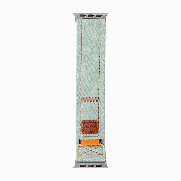 

Denim Canvas Strap for Apple Watch Band 45mm 41mm 44 40mm Ultra 49mm Nylon Bracelet 11/10 46mm 42mm iWatch Series 9 8 7 6 5 4 SE Series 11-10 46mm светло-зеленый