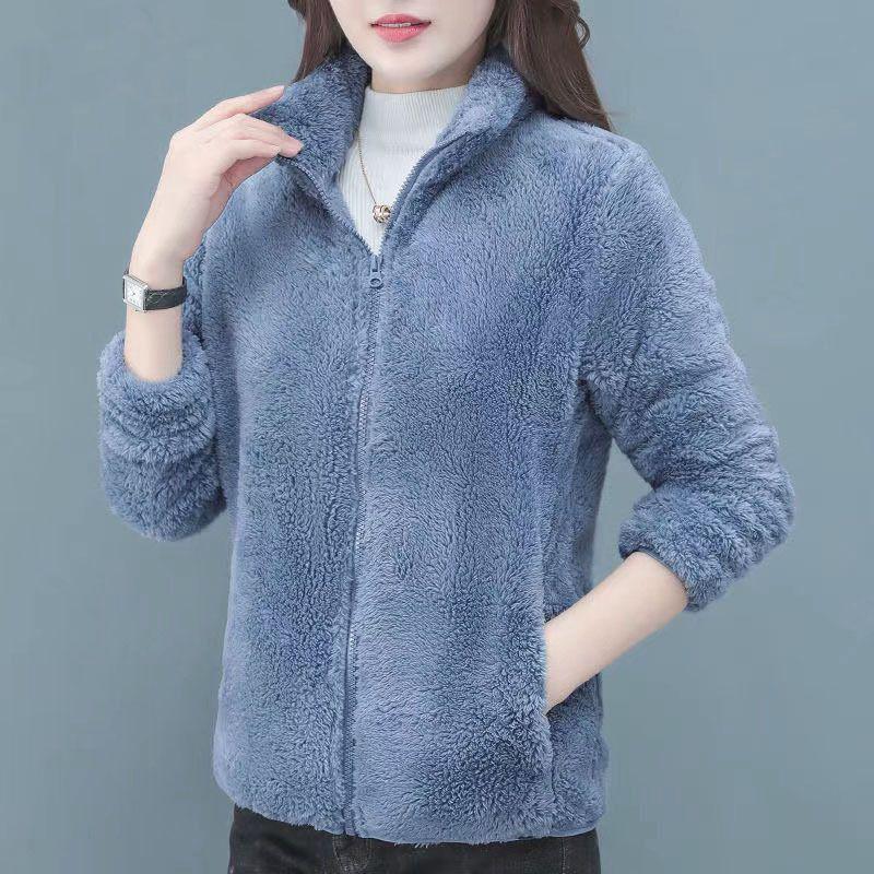 Felpa con cappuccio calda in pile da donna taglie forti per autunno/inverno - Vestibilità larga, cardigan con colletto alto per sport all'aperto.