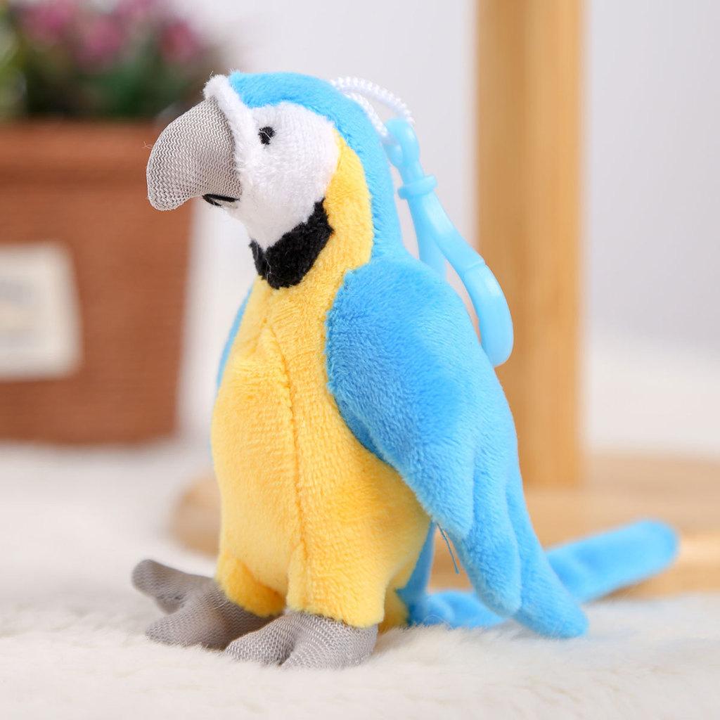 Parrot Plush Toy Keychain With Short Plush Material For Gift And Bag Decor