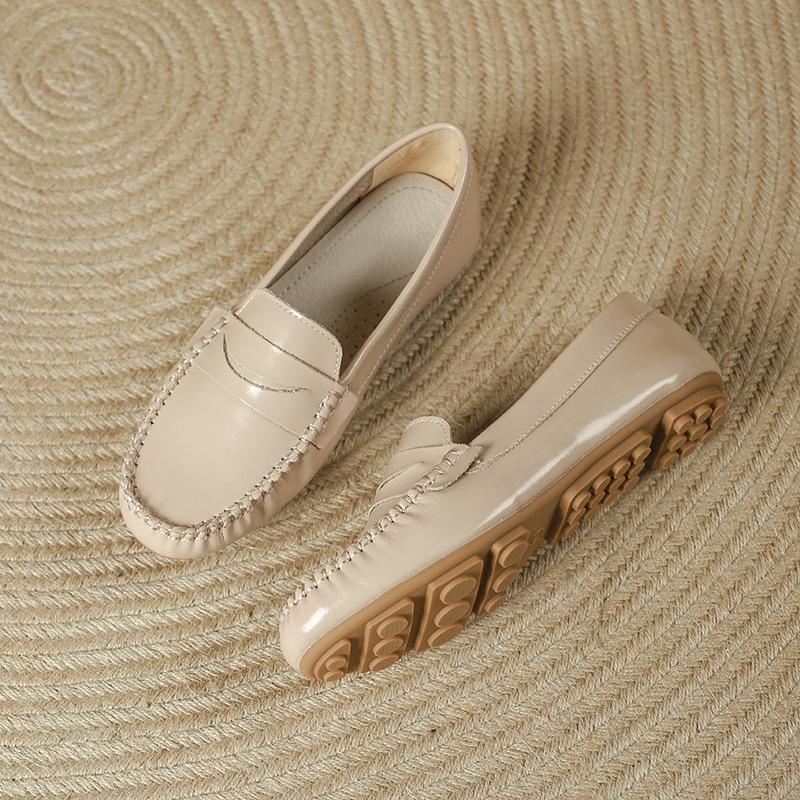 

Модная весенне-осенняя обувь из коровьей кожи, женские балетки с круглым носком, слипоны, удобные женские туфли для работы, мокасины из натуральной кожи для женщин 5