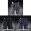 Calções de Seda Gelada de Verão para Homem Com Cintura Elástica Para Lazer Casual e Desporto