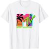 EYHOOKE MTV - Het Officiële MTV Logo met Retro Palmen in Paradise T-shirt