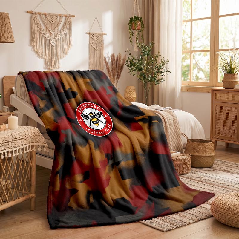 Brentford Fußball Druck Flanell Decke Weich Warm Sofa Bett Überwurf für Zuhause Büro Schlafzimmer