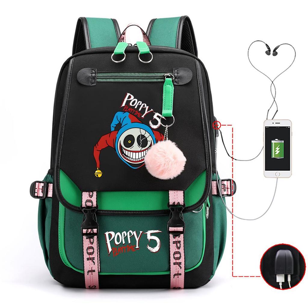 Zaino capiente con tracolla; set astuccio a tre pezzi per studenti