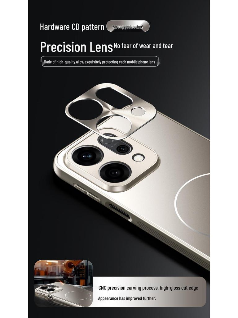 Oppo Reno14/Reno14 Pro Pełne Pokrycie Etui Anty-Upadkowe z Ochroną Obiektywu i Kompatybilnością z Bezprzewodowym Ładowaniem Samochodowym