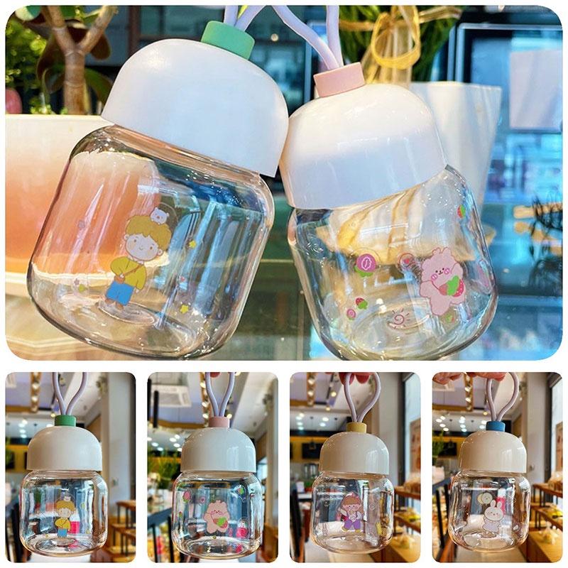 Mini Plastic Water Cup With Cartoon Pattern For Milk Powder And Milk Drinking, Leak-proof And 250ml Capacity