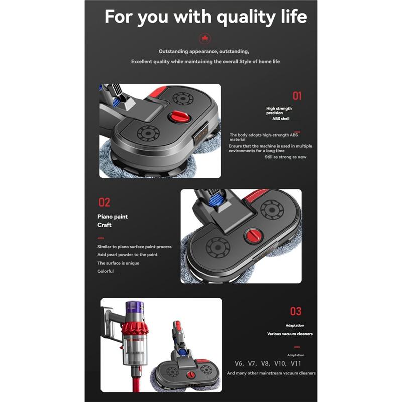 Practical-Electric Floor Mop Head  For Dyson V7 V8 V10 V11 Vacuum Cleaner Parts  Wet And Dry Spray Brush Head With Switch Lock