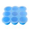 9-Hole Silicone Baby Kids Fruit Food Container with Lid Crisper Freezer Ice Cube Mold Home