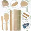 HUMTSO Sushi Making 12 Piece Sushi DIY Sushi Maker Kit for Includes Sushi Bamboo Avocado Rice Chopstick Guidebook Kit, Set, Beginners, Mat,