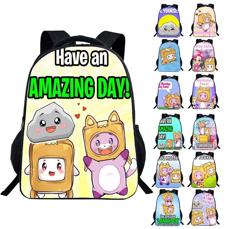 Lankybox Backpack Cartoon Schoolbag For Kids With Adjustable Padded Straps And Stylish Design