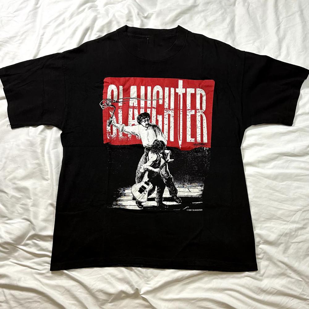Подарок для фанатов группы Slaughter Черная футболка Хлопок Все размеры Унисекс XL
