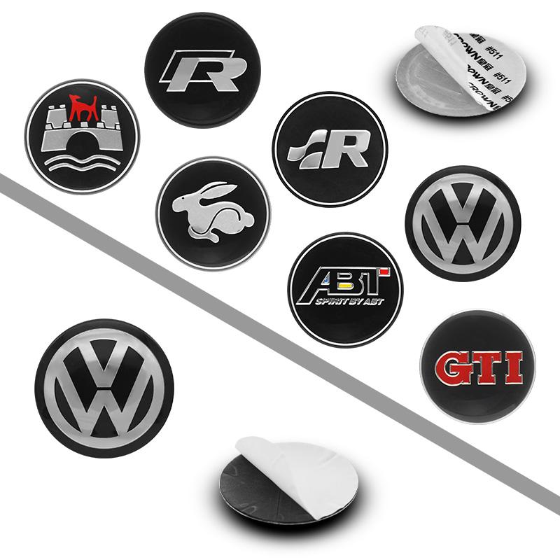 2026 Hot 45mm 50mm ABS Car Steering Wheel Center Emblem Stickers For VW Polo GOLF Sagitar Jetta Bora Lavida Tiguan Passat Car Accessories