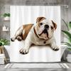 Bulldog Shower Curtain, Waterproof Fabric Bath Curtain, Adorable Dog Print, Pet Lover Bathroom Decor, Cute Bulldog Themed