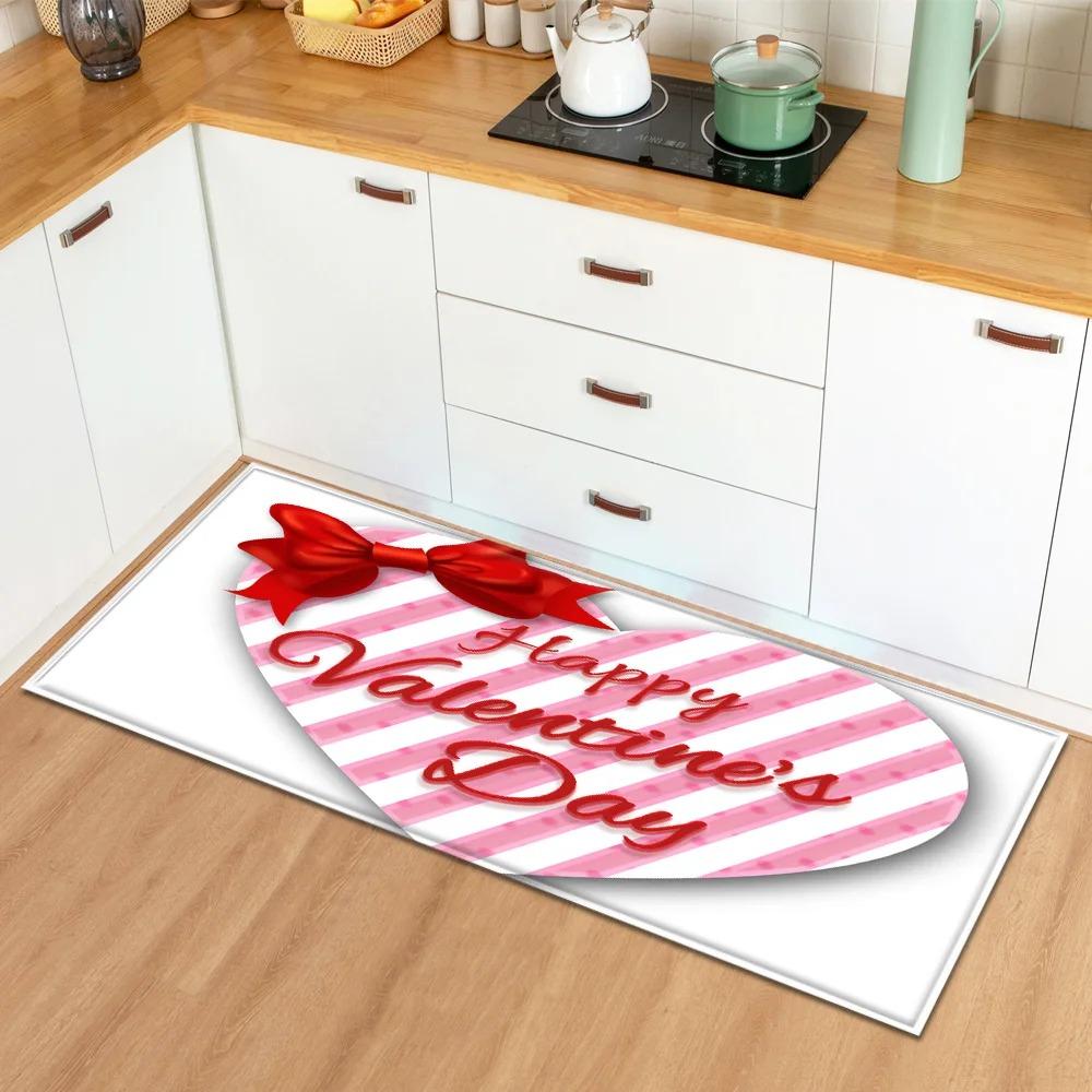 Valentinstag Liebe Rosenmuster Hausküche Bodenmatte Eingangsbereich Dekoration Bodenmatte