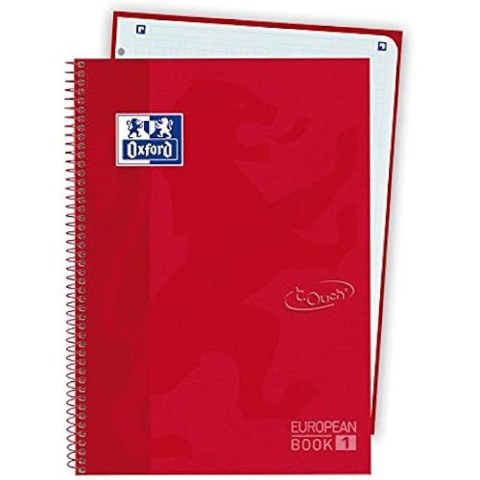 Bloc à spirales - OXFORD - Touch - Couverture Extra rigide - A4 - Quadrillé 5x5 - 80 feuilles