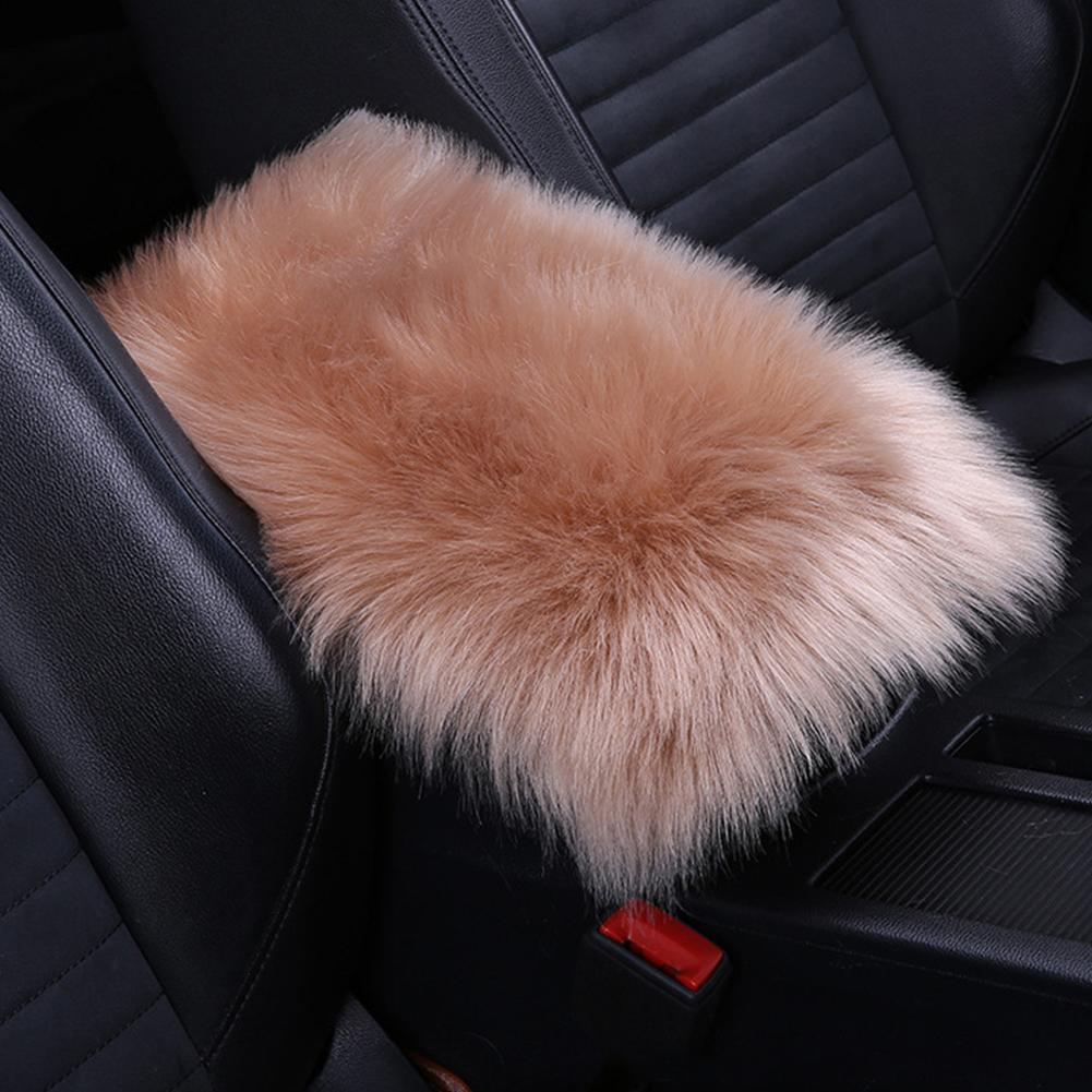 Faux Fur Car Plush Armrest Cover Auto Center Arm Rest Console Pad Wool Cushion Protector Universal Auto Car Interior Accessories