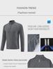 Men's Quick-Dry Breathable Long-Sleeve Fitness Shirt with Zipper Collar